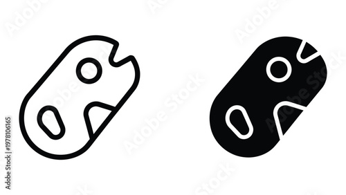 Black and white illustration of two different carabiner shapes with distinct locking mechanisms