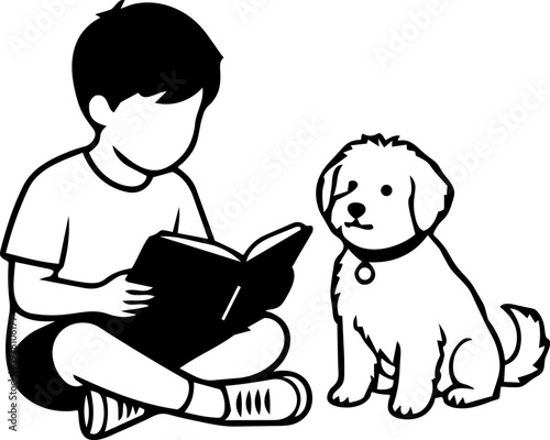 Pet therapy session minimalist illustration