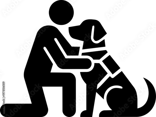 Pet therapy session minimalist illustration