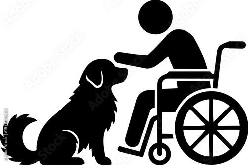 Pet therapy session minimalist illustration