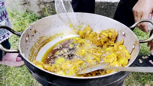 Cooking Onion & Potato Pakora