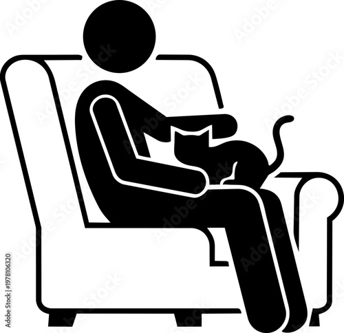 Pet therapy session minimalist illustration