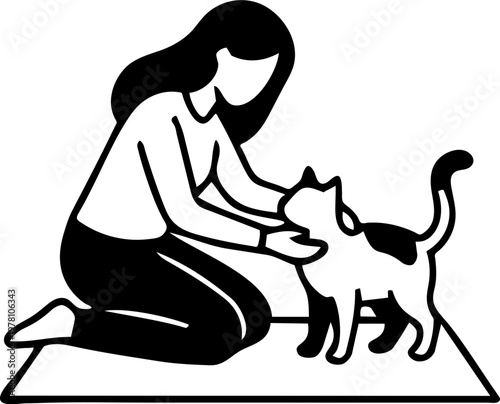 Pet therapy session minimalist illustration