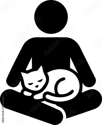 Pet therapy session minimalist illustration