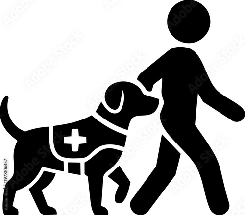 Pet therapy session minimalist illustration