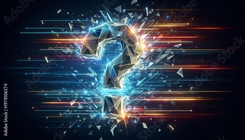 Abstract background, question symbol, illustration, technology