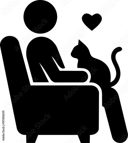 Pet therapy session minimalist illustration