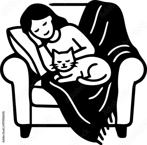 Pet therapy session minimalist illustration