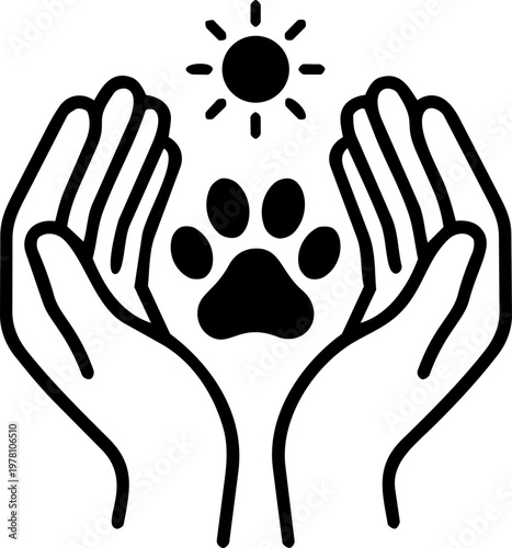 Pet therapy session minimalist illustration