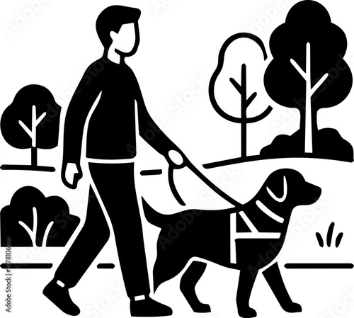 Pet therapy session minimalist illustration