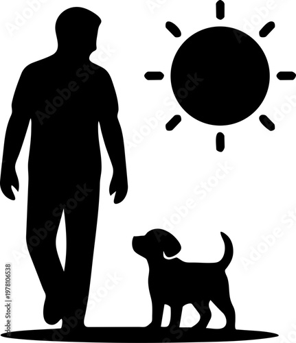 Pet therapy session minimalist illustration