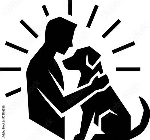 Pet therapy session minimalist illustration