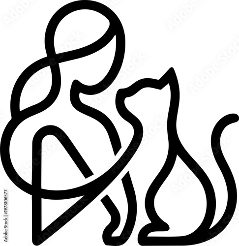 Pet therapy session minimalist illustration