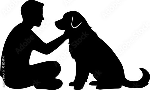 Pet therapy session minimalist illustration