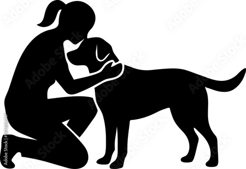 Pet therapy session minimalist illustration