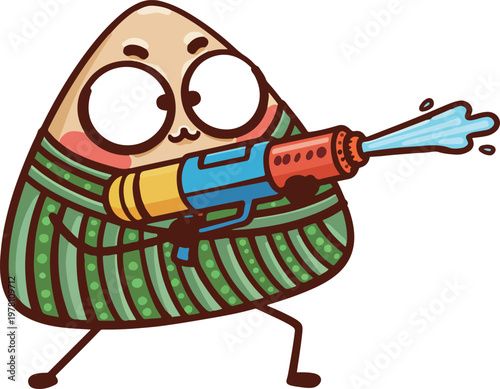 Hand-drawn cartoon illustration of glutinous rice balls for Dragon Boat Festival
