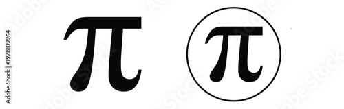 Pi symbol mathematics icon, Greek letter pi vector illustration for math and education, clean outline and glyph style design, isolated on white background 