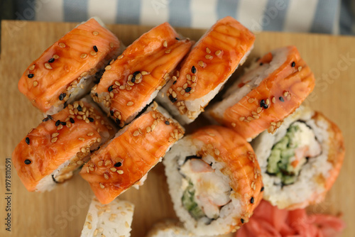 sushi with salmon