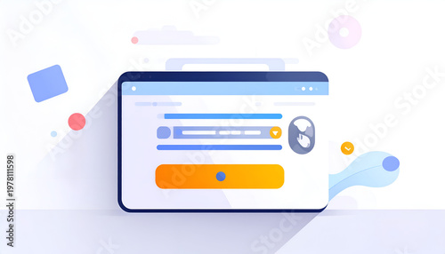 Website interface design with form fields navigation bars and UI elements