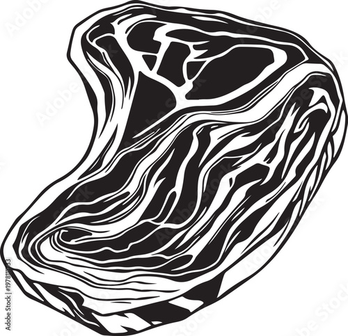 Wagyu Steak Hand-drawn Sketch Drawing Vector Illustration, Line Linear Symbol Black and White Engraving, Isolated