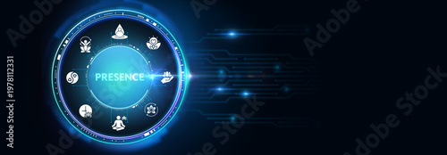 Practicing presence: concept of living in the moment and active awareness.