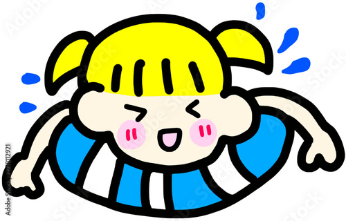 튜브타는 여자아이