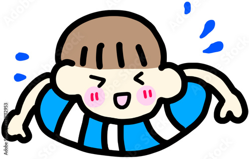 튜브타는 남자 아이