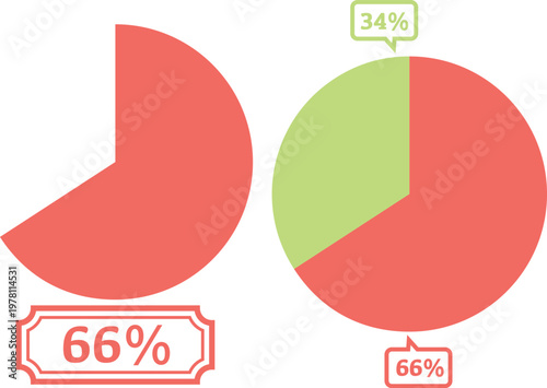 Pie Chart - 66, isolated on white background