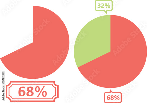 Pie Chart - 68, isolated on white background