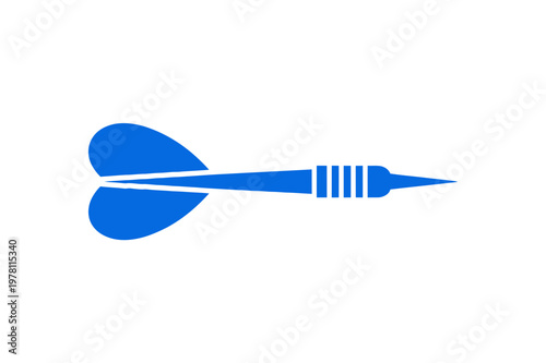 Dart blue silhouette with white background for representing accuracy and precision in games or sports
