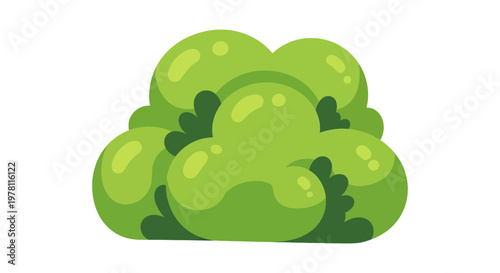 Vibrant Green Bush Illustration for Animation and Graphic Design Projects