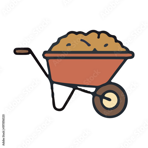 Wheelbarrow with Soil Icon
