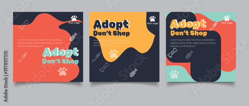 Pets shop social media post template