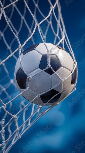 Soccer ball secured in the net marks a critical goal during the World Cup 2026 in Mexico, USA, and Canada.