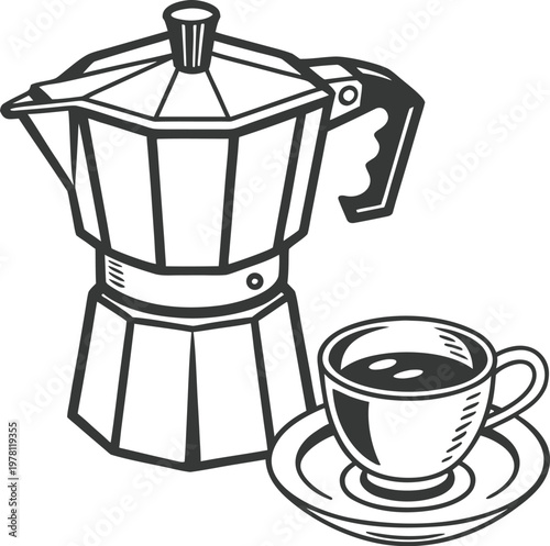 coffee maker and coffee cup