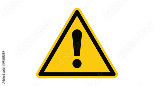 Yellow Triangle Warning Sign Icon.