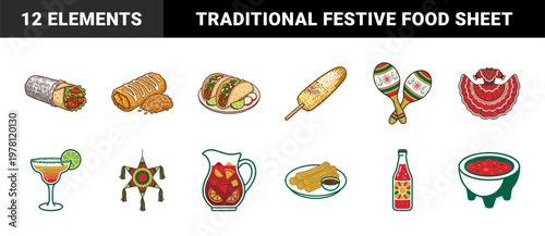 Mexican Celebration Food and Culture Elements
