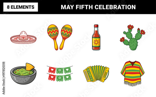 Cinco de Mayo Cultural Celebration Graphic Set