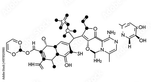 Complex Organic Molecule Structure, Chemical Formula, Pharmaceutical Research
