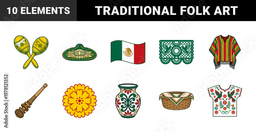 Mexican Heritage Folk Art Asset Sheet