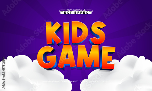 Kids Game Editable Text Effect - Fun Gaming Typography for Kids and Entertainment Design