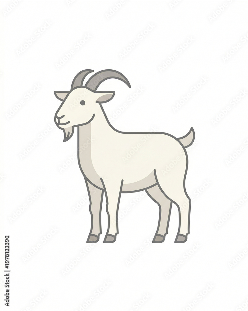 Fototapeta premium Minimalist Goat Vector for Eid al Adha Isolated Illustration