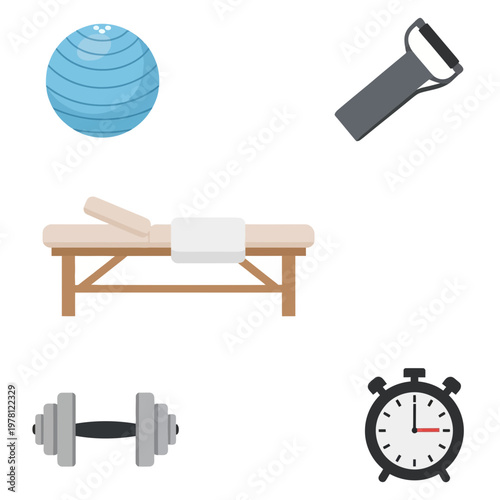 Fitness and wellness equipment collection a health focused illustration