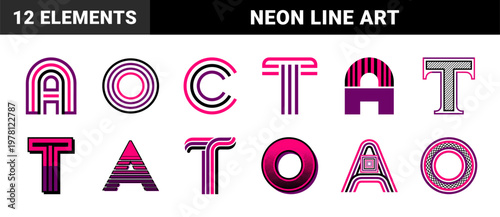 Retro Neon Geometric Typo Graphics