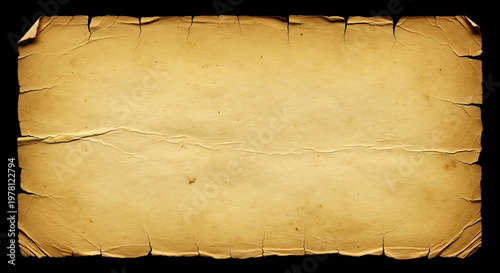 A yellowed piece of parchment with a black border