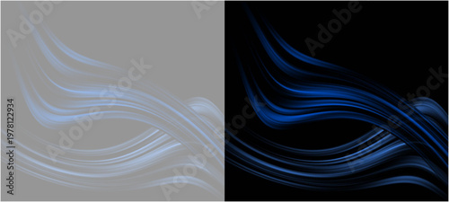air flow wave effect isolated on white background. Winter wind stream with curved motion, vector illustration. abstract blue wave background