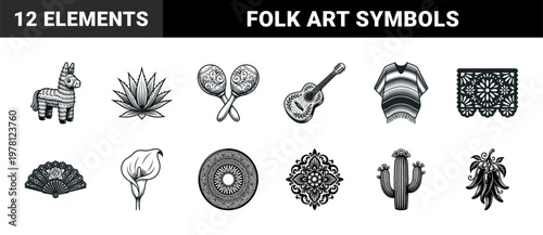 Mexican Heritage Folk Art Asset Sheet