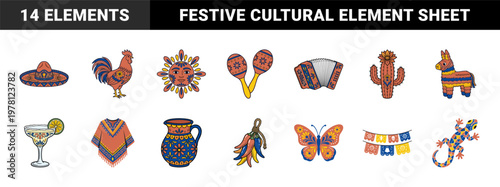 Mexican Folk Art Festive Asset Sheet