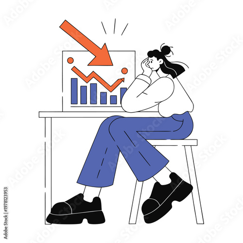 Wrong Strategy Arrow Business Mistake Concept Outline Vector Illustration