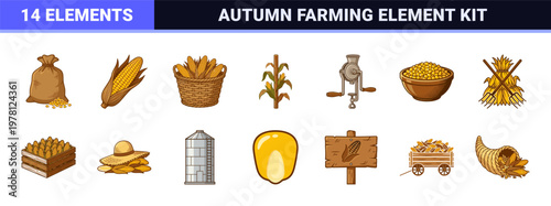 Harvest Maize and Agricultural Grain Set